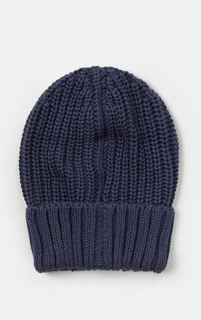 MR520: Теплая вязанная шапка с отворотом MR 226 2351 0919 Blue - фото 2