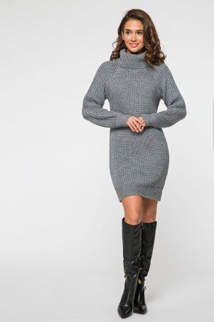 Itelle: Платье-свитер крупной вязки серого цвета Кимберли V51136 - фото 1
