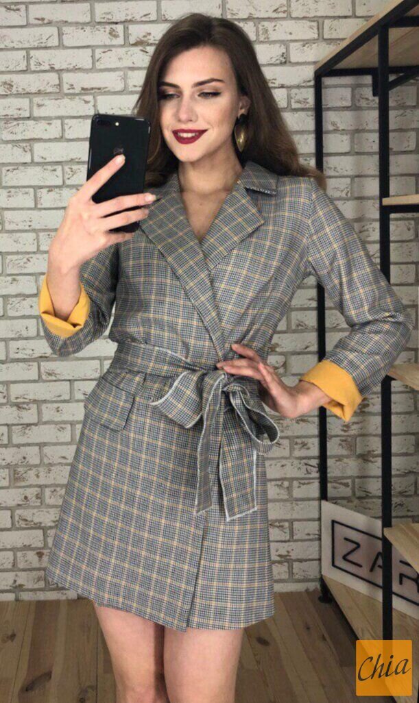 Платье тренч клетка