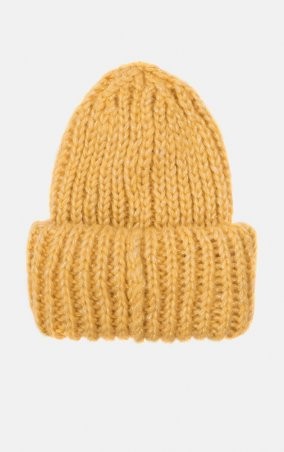 MR520: Теплая шапка крупной вязки с люрексом MR 226 2770 0818 Yellow - фото 3