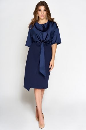 Jadone Fashion: Платье Этель тёмно-синий - фото 1