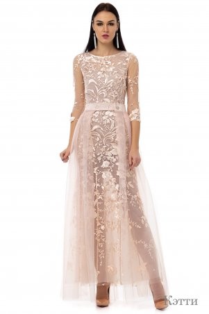 Angel PROVOCATION: Комплект (нарядное вечернее платье+юбка) КЭТТИ персиковый - фото 2