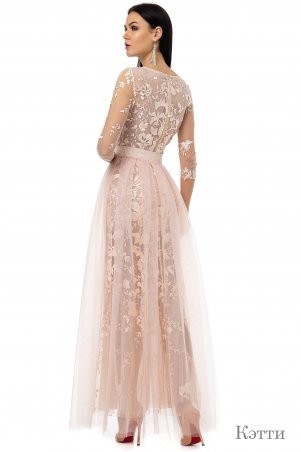 Angel PROVOCATION: Комплект (нарядное вечернее платье+юбка) КЭТТИ персиковый - фото 3