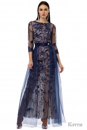 Angel PROVOCATION: Комплект (нарядное вечернее платье+юбка) КЭТТИ синий - фото 2