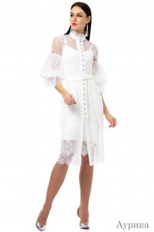 Angel PROVOCATION: Нарядное вечернее платье-двойка АУРИКА молочный - фото 1
