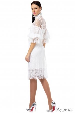 Angel PROVOCATION: Нарядное вечернее платье-двойка АУРИКА молочный - фото 2