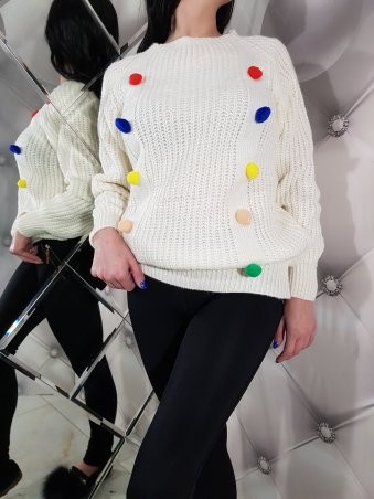 Paetka: Интересный свитер с помпонами 1245 - фото 1