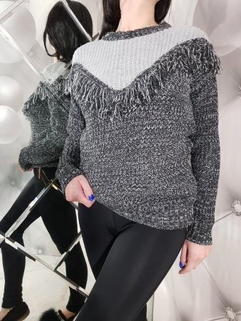 Paetka: Вязаный женский свитер с бохромой 1257 - фото 1