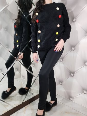 Paetka: Черный свитер с помпонами 1246 - фото 1