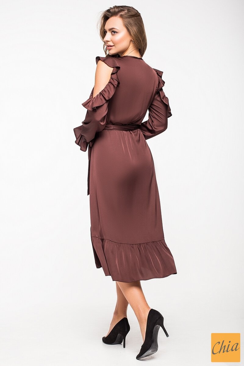 Шелковое нарядное платье с оборками Керрая