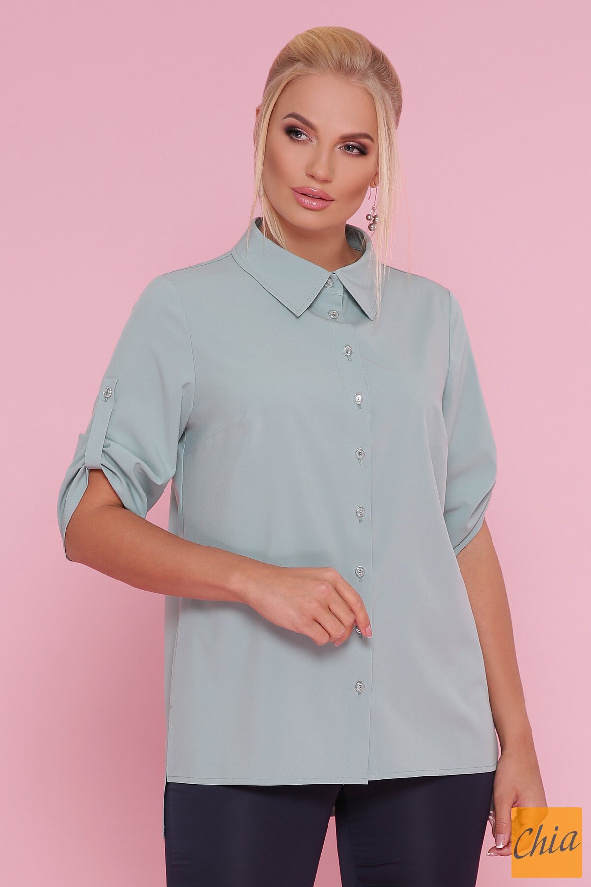 Блуза Лана-Б к/р оливковый