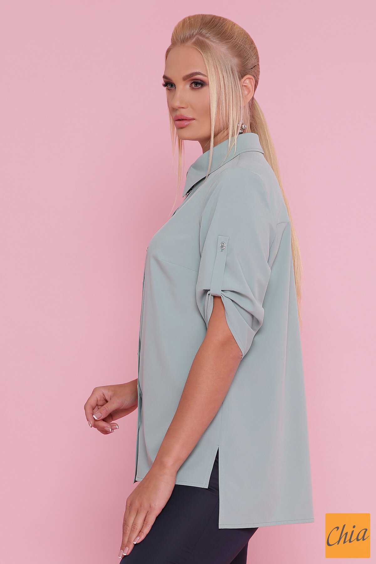 Блуза Лана-Б к/р оливковый