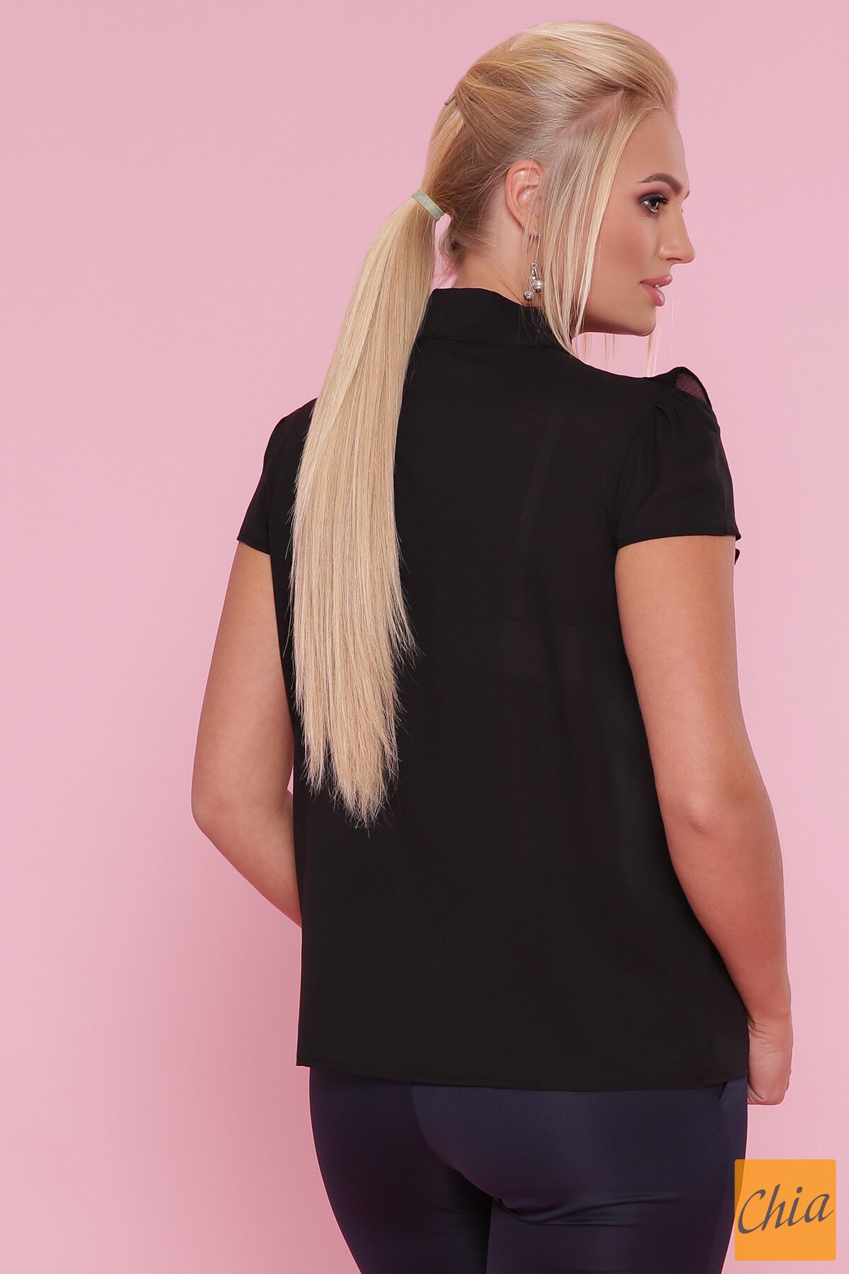 Блуза Федерика-Б к/р черный