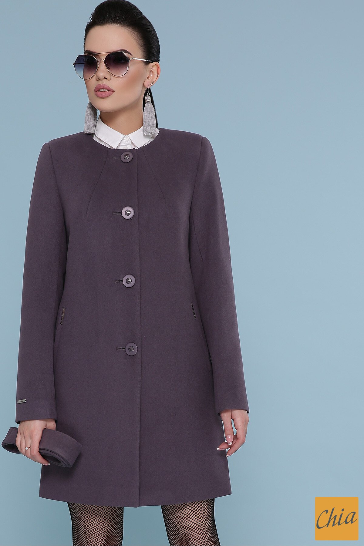 Пальто П-337-К сирень