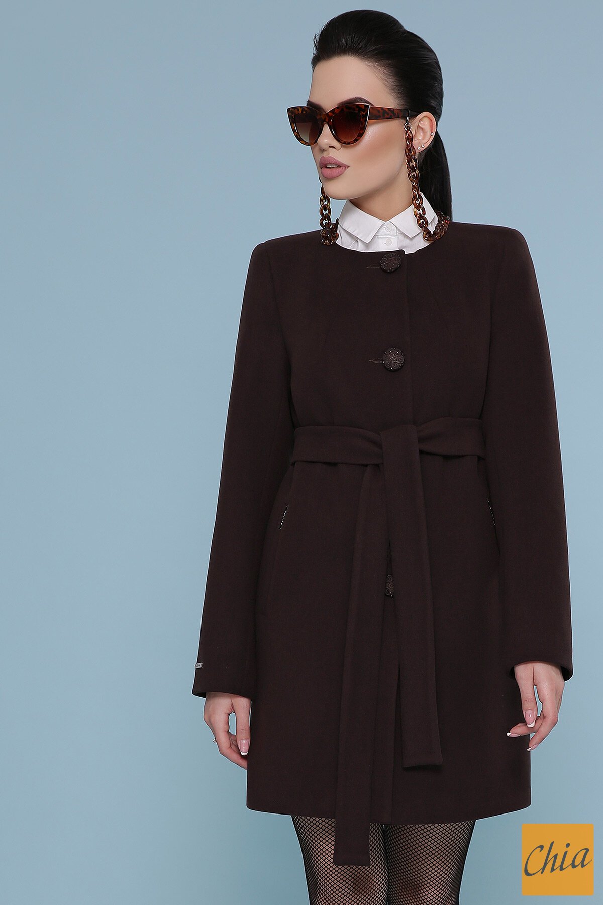 Пальто П-337-К шоколад