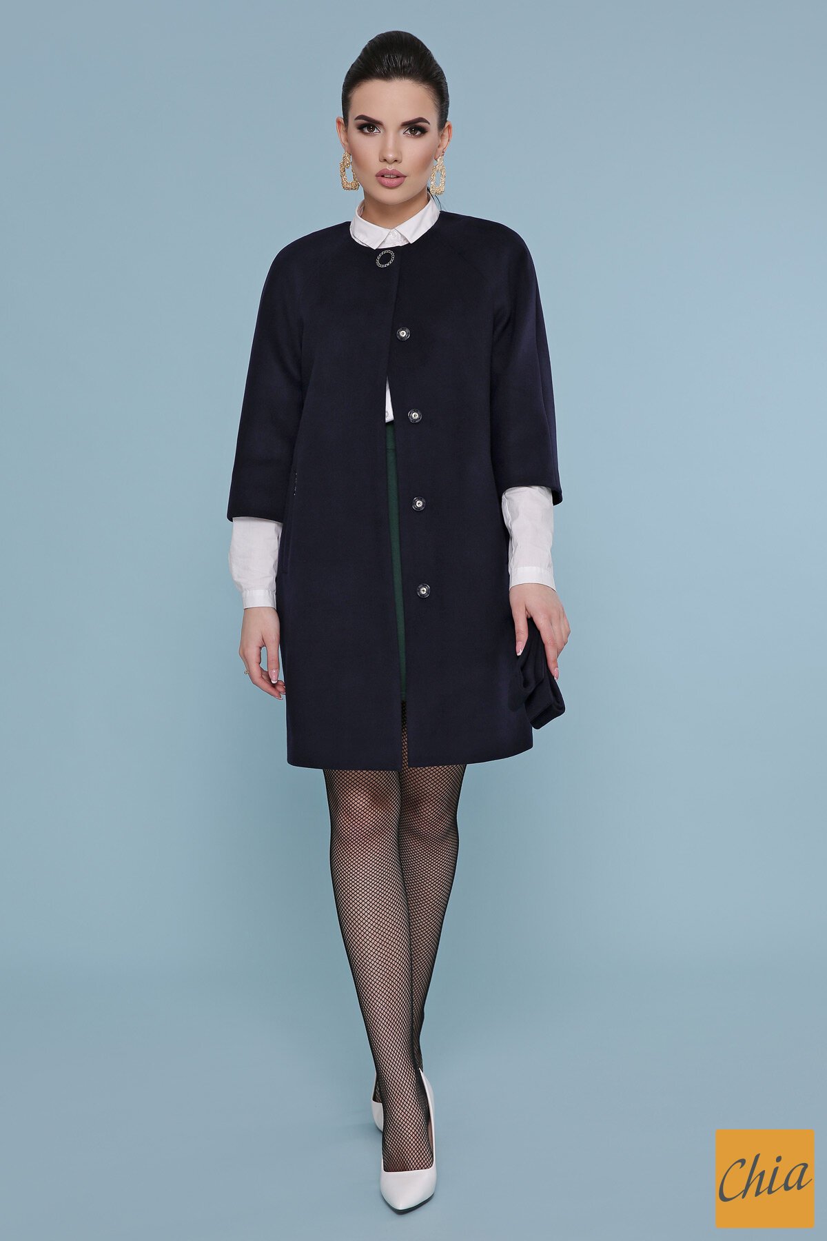 Пальто П-355 377+5110- т.синий