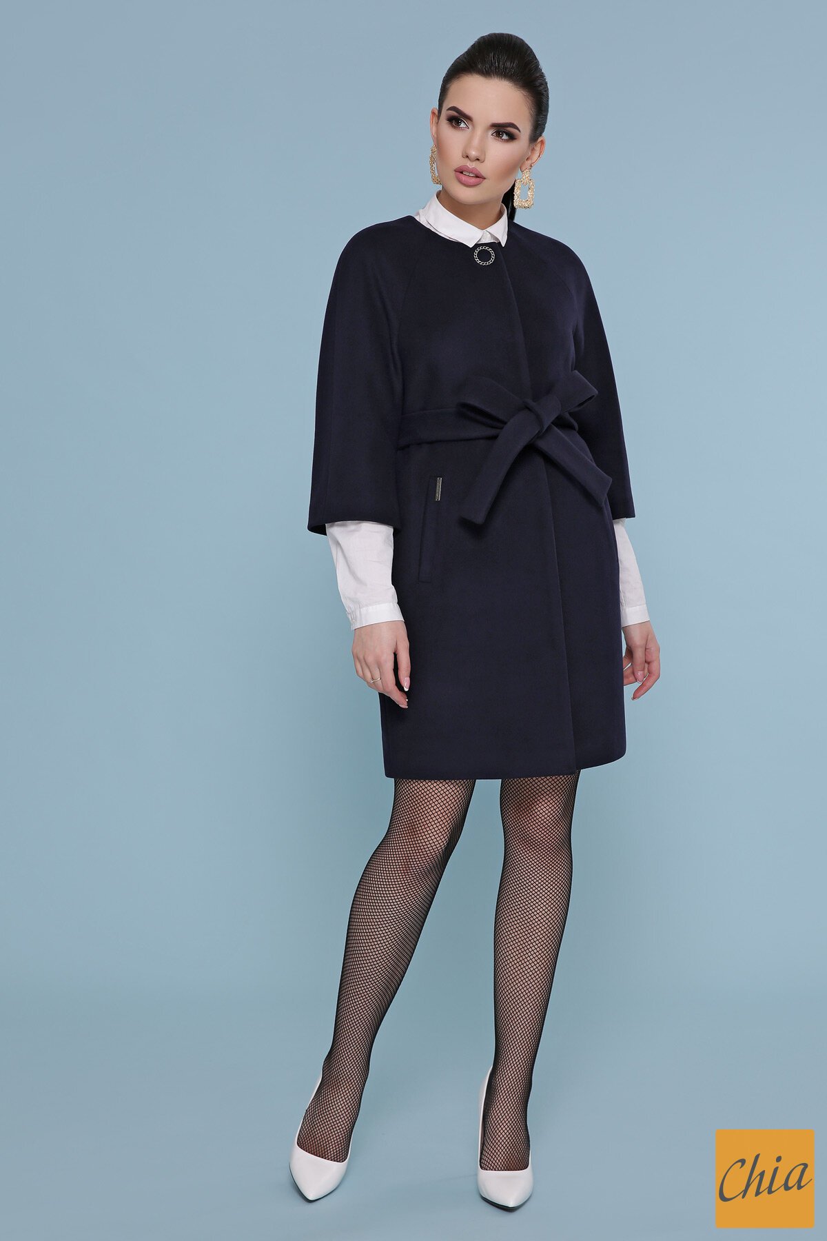 Пальто П-355 377+5110- т.синий