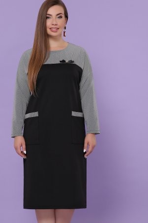 Glem: Платье Джоси-Б д/р черный-лапка м.черная p51160 - фото 2