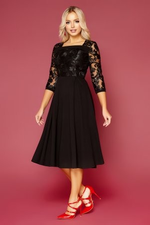 Glem: Платье Тифани д/р черный p52203 - фото 1