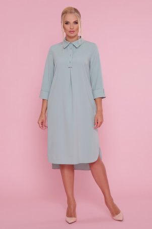 Glem: Платье-рубашка Власта-Б 3/4 оливковый p47668 - фото 1