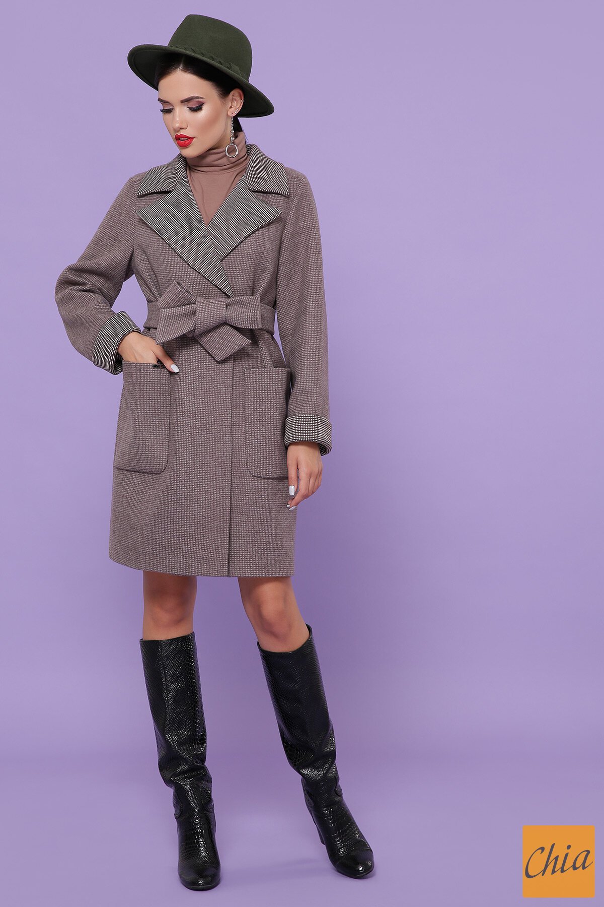 Пальто П-347-М-90 7-т.бежевый