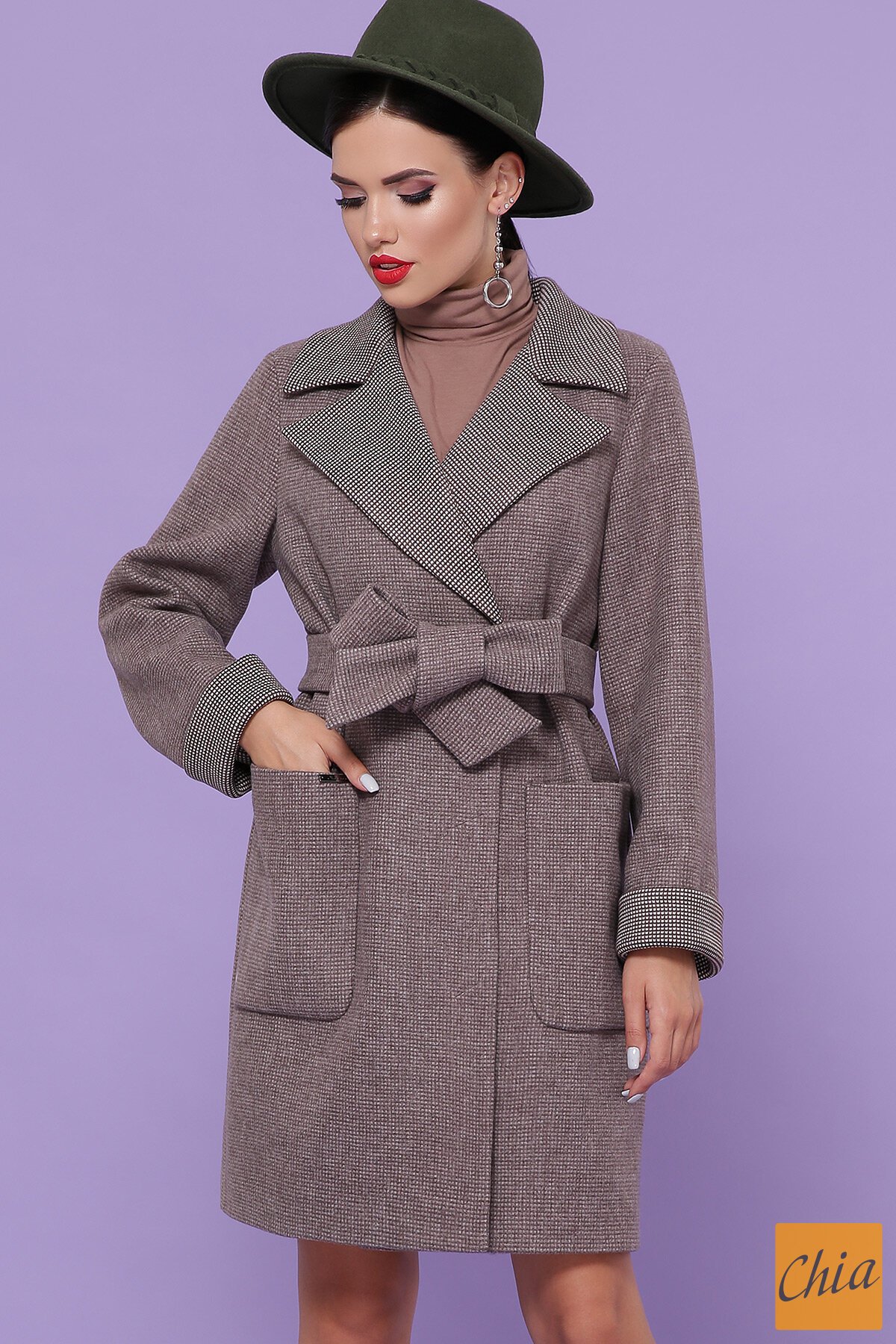 Пальто П-347-М-90 7-т.бежевый