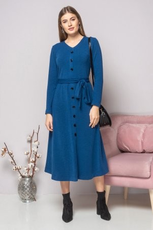 Garda: Синее Платье С V-Образным Вырезом И Пуговицами 300929 - фото 1