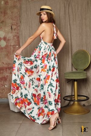 Domenica: Хлопковое платье в пол с цветочным принтом - Р 2715 - фото 4