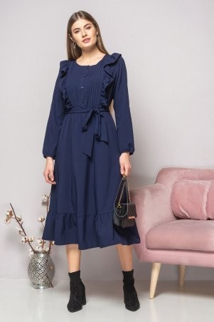 Garda: Платье С Защипами На Груди Темно-Синего Цвета 300942 - фото 1