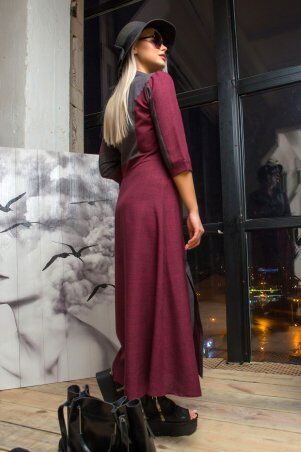 First Land Fashion: Платье Френсис бордовое с графитовым УПФ 3003 - фото 2