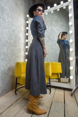 First Land Fashion: Платье Френсис графитовое с т.синим УПФ 3002 - фото 2