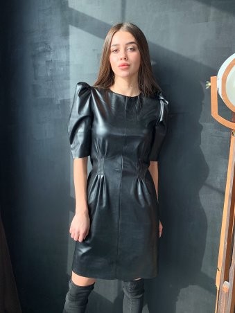 K&ML: Платье черное из эко кожи 554 - фото 4