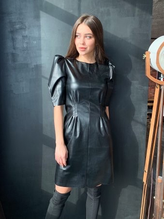 K&ML: Платье черное из эко кожи 554 - фото 5