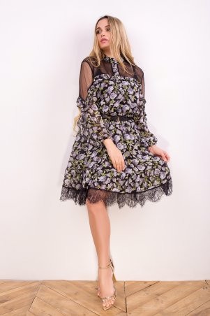 Zuhvala: Платье Ренуар черный принт - фото 1