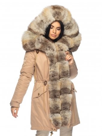 Парка с натуральным мехом Флора