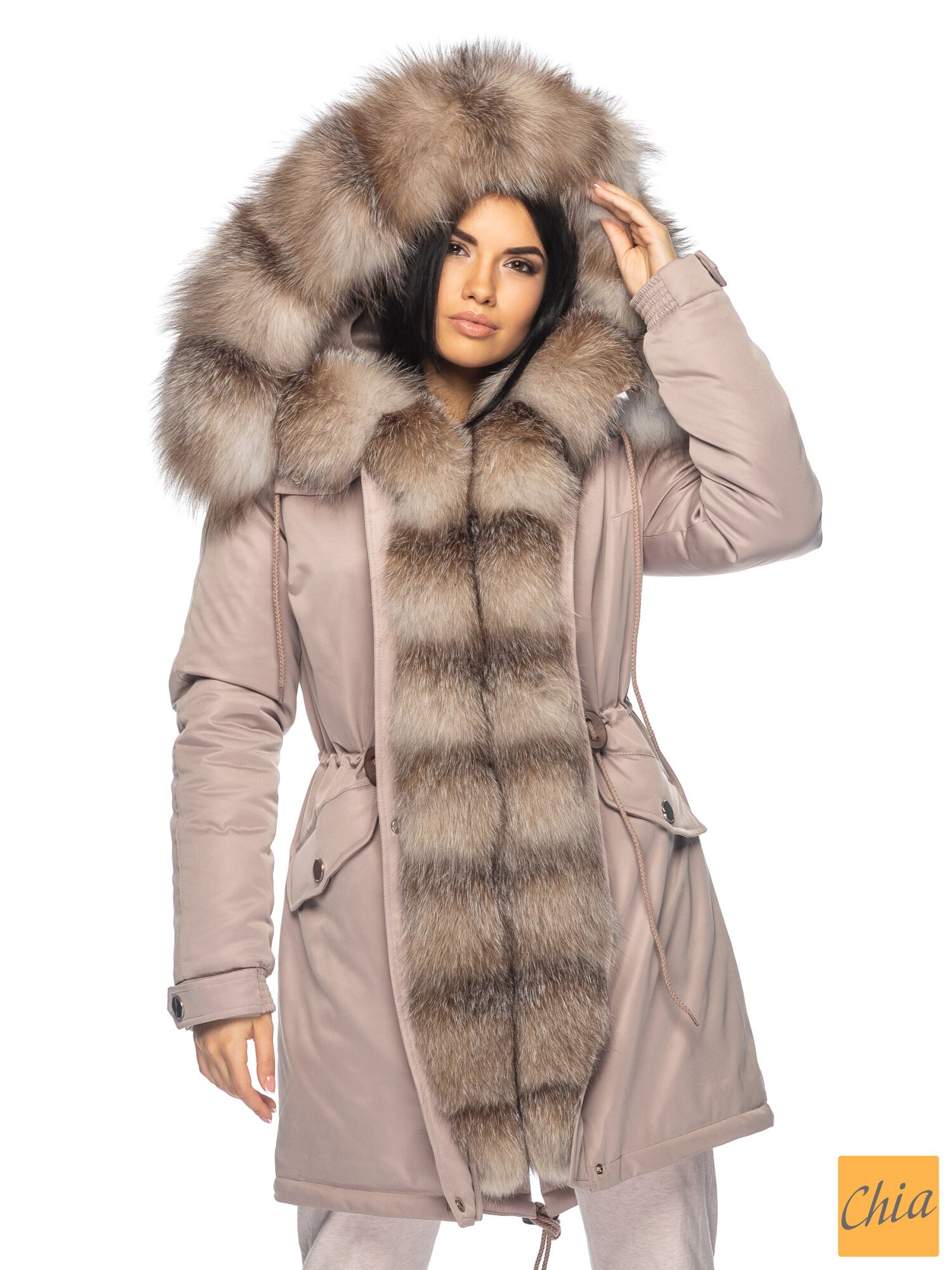 Парка с натуральным мехом Амалия