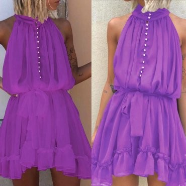 Immagine: Невесомое женское платье мини 3131 (фиолетовый) - фото 1