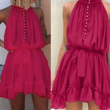 Immagine: Легкое женское платье мини 3131 (розовый) - фото 1