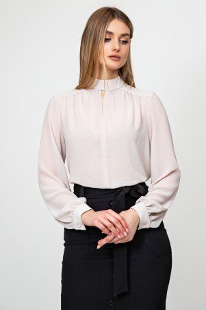 Itelle: Бежева шифонова блуза з довгим рукавом Берна 21218 - фото 1