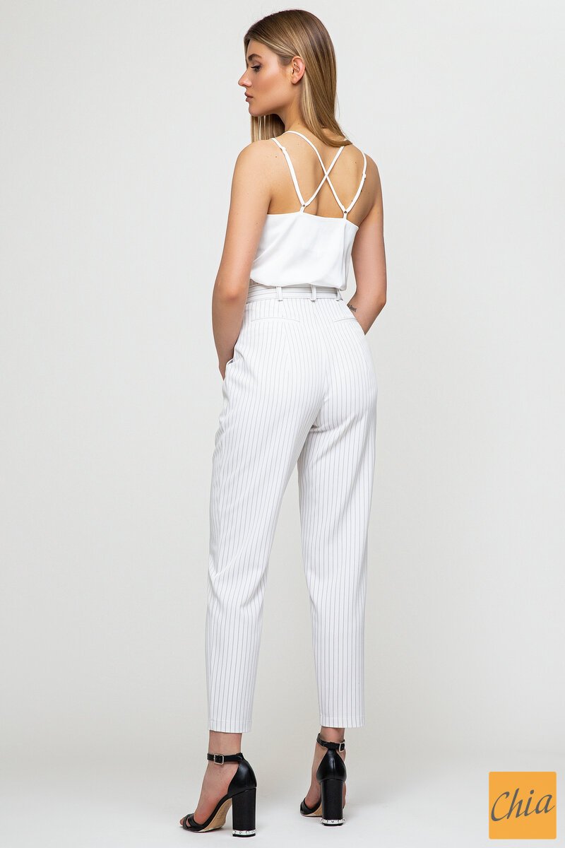 Шелковая белая майка на тонких бретелях Элис