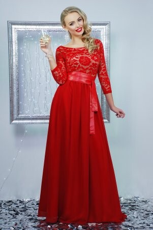 Glem: Платье Марианна д/р красный p39672 - фото 1