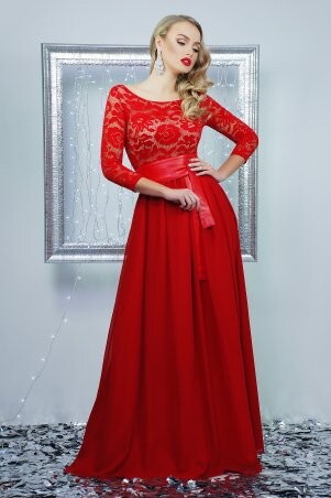 Glem: Платье Марианна д/р красный p39672 - фото 2