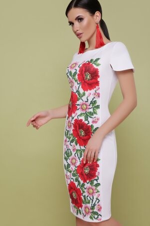 Glem: Маки платье Питрэса-КД к/р белый p42129 - фото 1