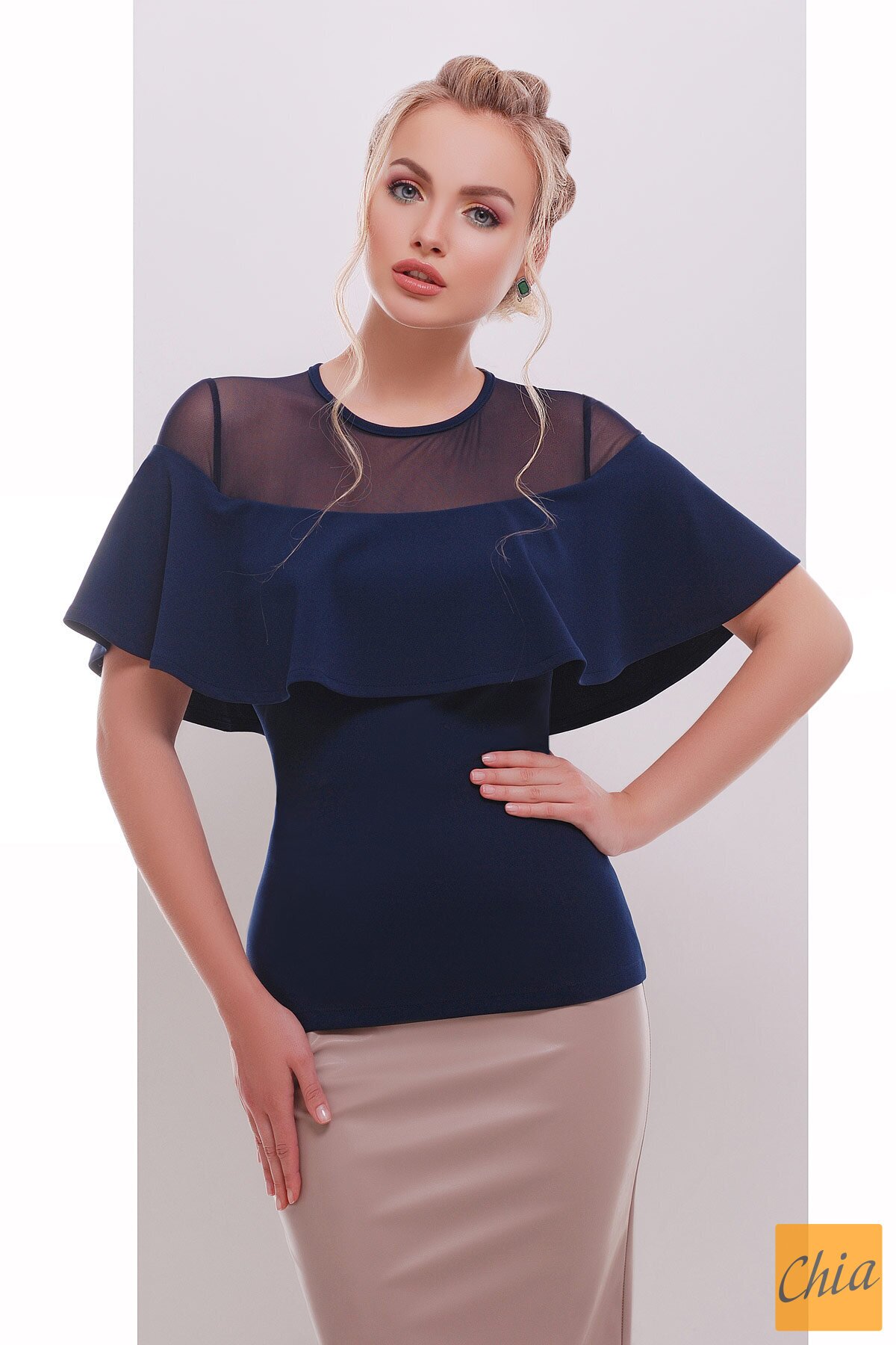 Блуза Сонья б/р темно синий