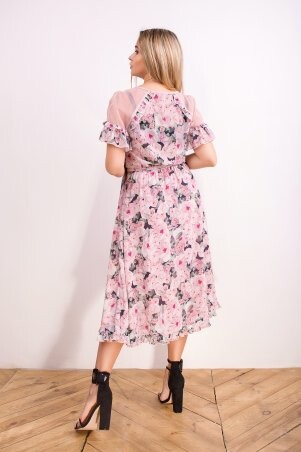 Zuhvala: Платье Мидиана розовый принт в цветочек - фото 3