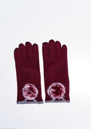 ISSA PLUS: Женские перчатки 7890_бордовый - фото 1