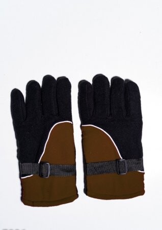 ISSA PLUS: Мужские перчатки 7886_черный/коричневый - фото 1