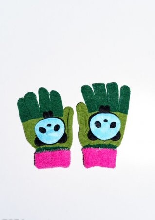 ISSA PLUS: Детские перчатки и варежки 7874_зеленый/малиновый - фото 1