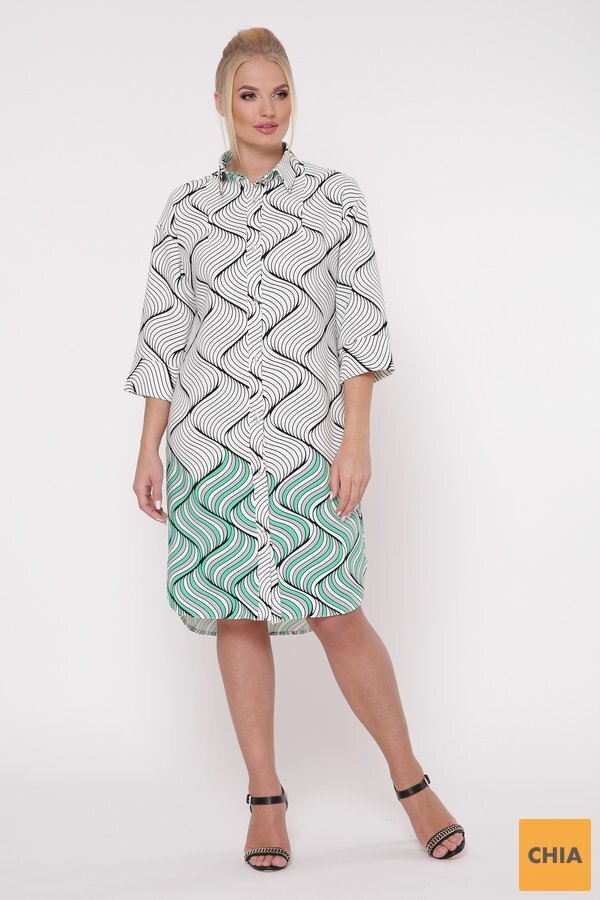Платье-рубашка Сати фьюжн Зеленый