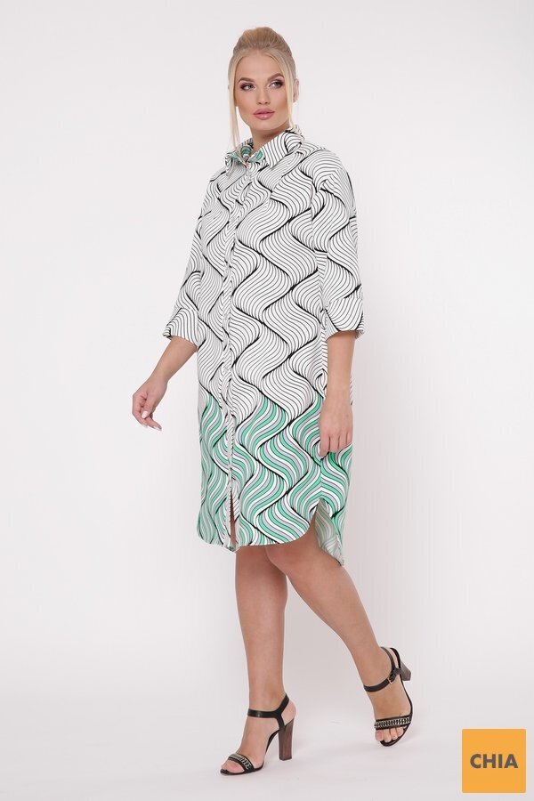 Платье-рубашка Сати фьюжн Зеленый